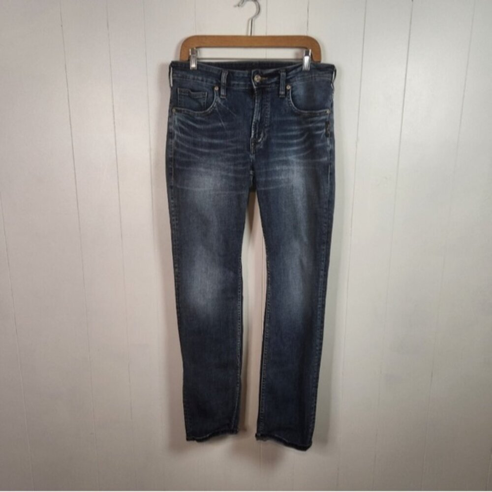 Silver Jeans Konrad Slim Leg Stretch Dark Wash Jeans Mens Size 32x32 Western - Picture 2 of 12